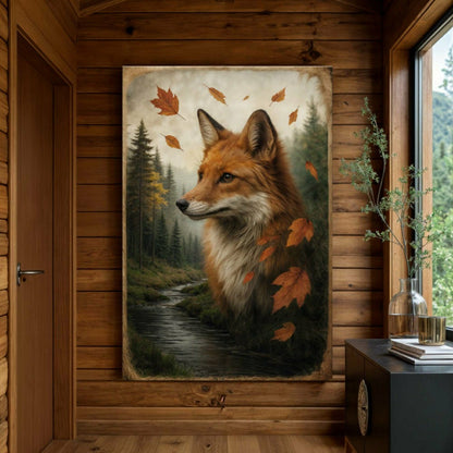 Autumn Fox Double Exposure Wall Art | Plow & Hearth