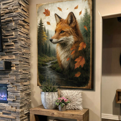 Autumn Fox Double Exposure Wall Art | Plow & Hearth