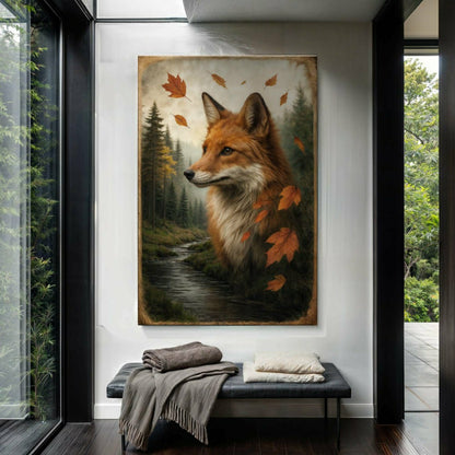 Autumn Fox Double Exposure Wall Art | Plow & Hearth