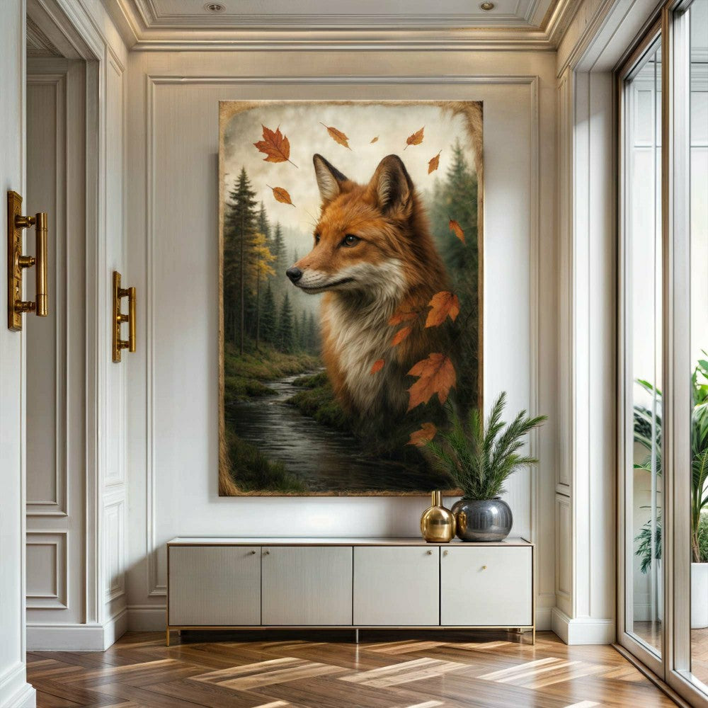 Autumn Fox Double Exposure Wall Art | Plow & Hearth