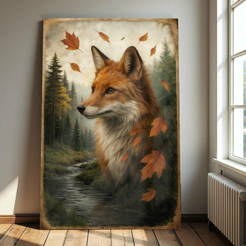 Autumn Fox Double Exposure Wall Art | Plow & Hearth