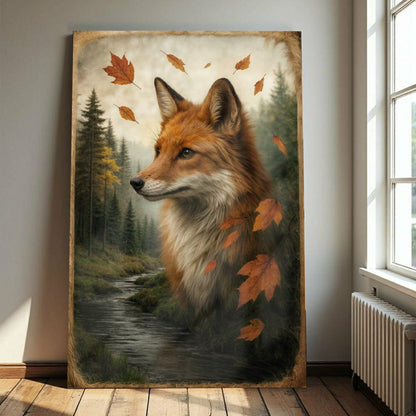 Autumn Fox Double Exposure Wall Art | Plow & Hearth