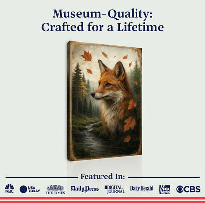 Autumn Fox Double Exposure Wall Art | Plow & Hearth
