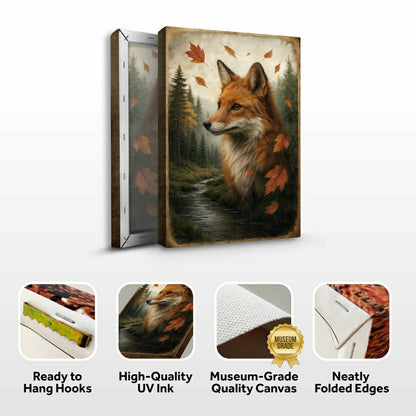 Autumn Fox Double Exposure Wall Art | Plow & Hearth