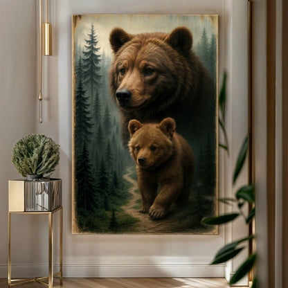 Path of the Wild Kin Bear and Cub Wall Art | Plow & Hearth