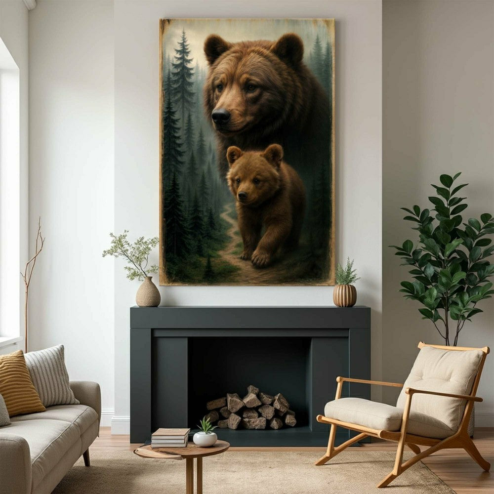 Path of the Wild Kin Bear and Cub Wall Art | Plow & Hearth