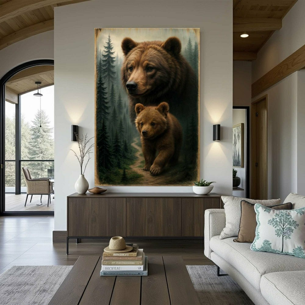 Path of the Wild Kin Bear and Cub Wall Art | Plow & Hearth