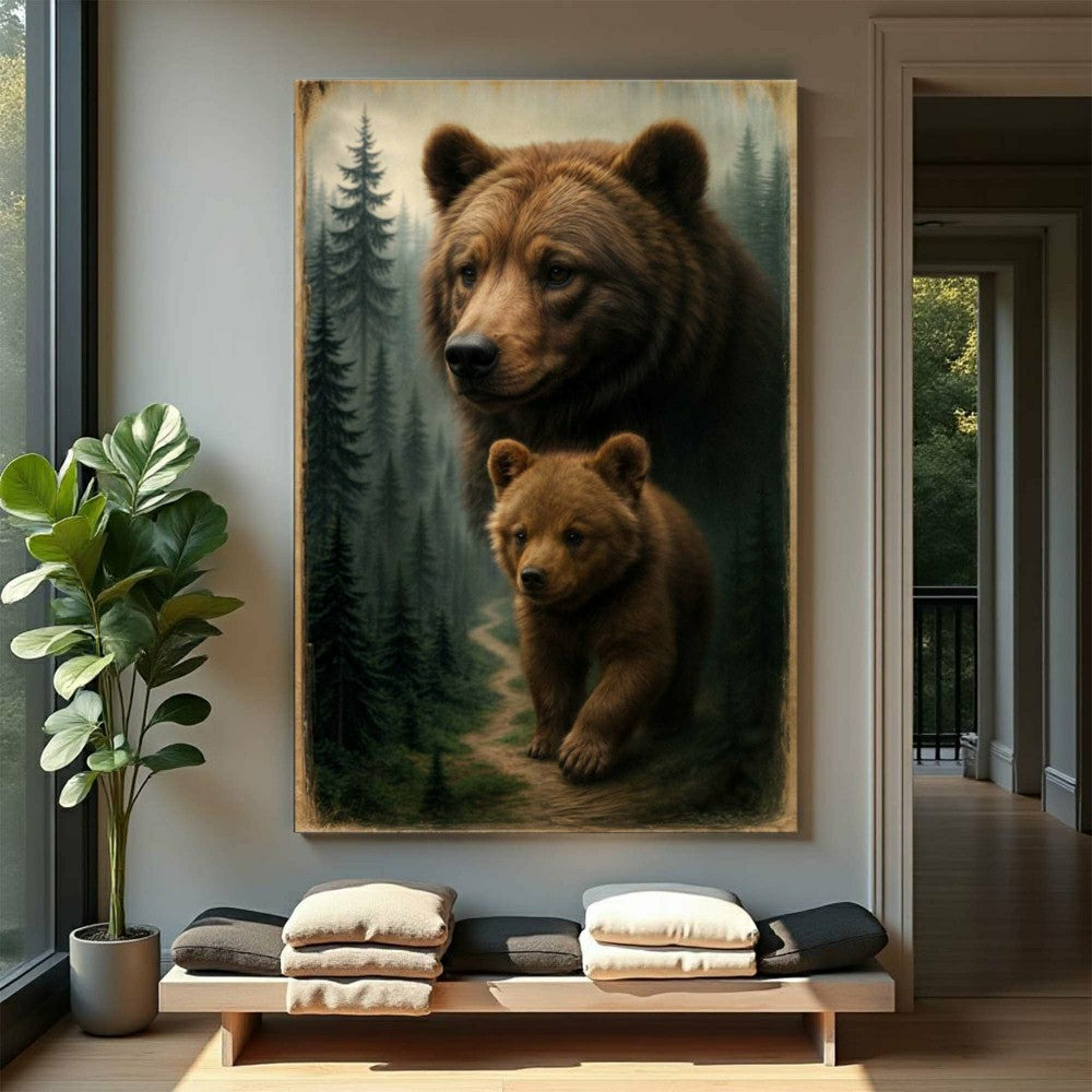 Path of the Wild Kin Bear and Cub Wall Art | Plow & Hearth