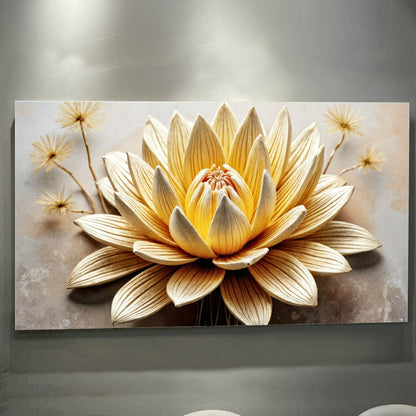Golden Lotus Minimalist Abstract Wall Art | Plow & Hearth