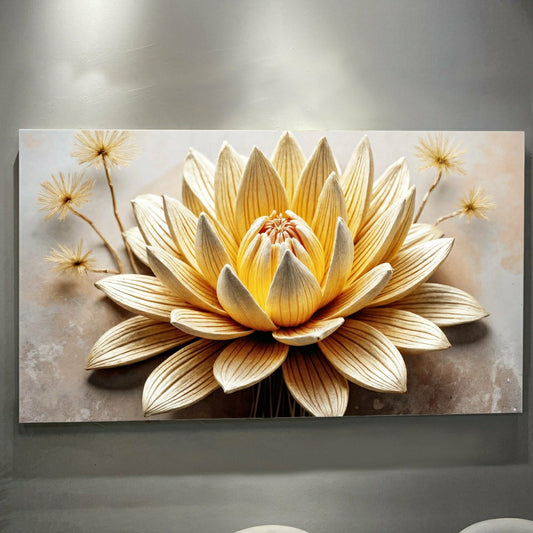 Golden Lotus Minimalist Abstract Wall Art | Plow & Hearth