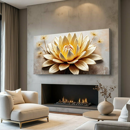 Golden Lotus Minimalist Abstract Wall Art | Plow & Hearth