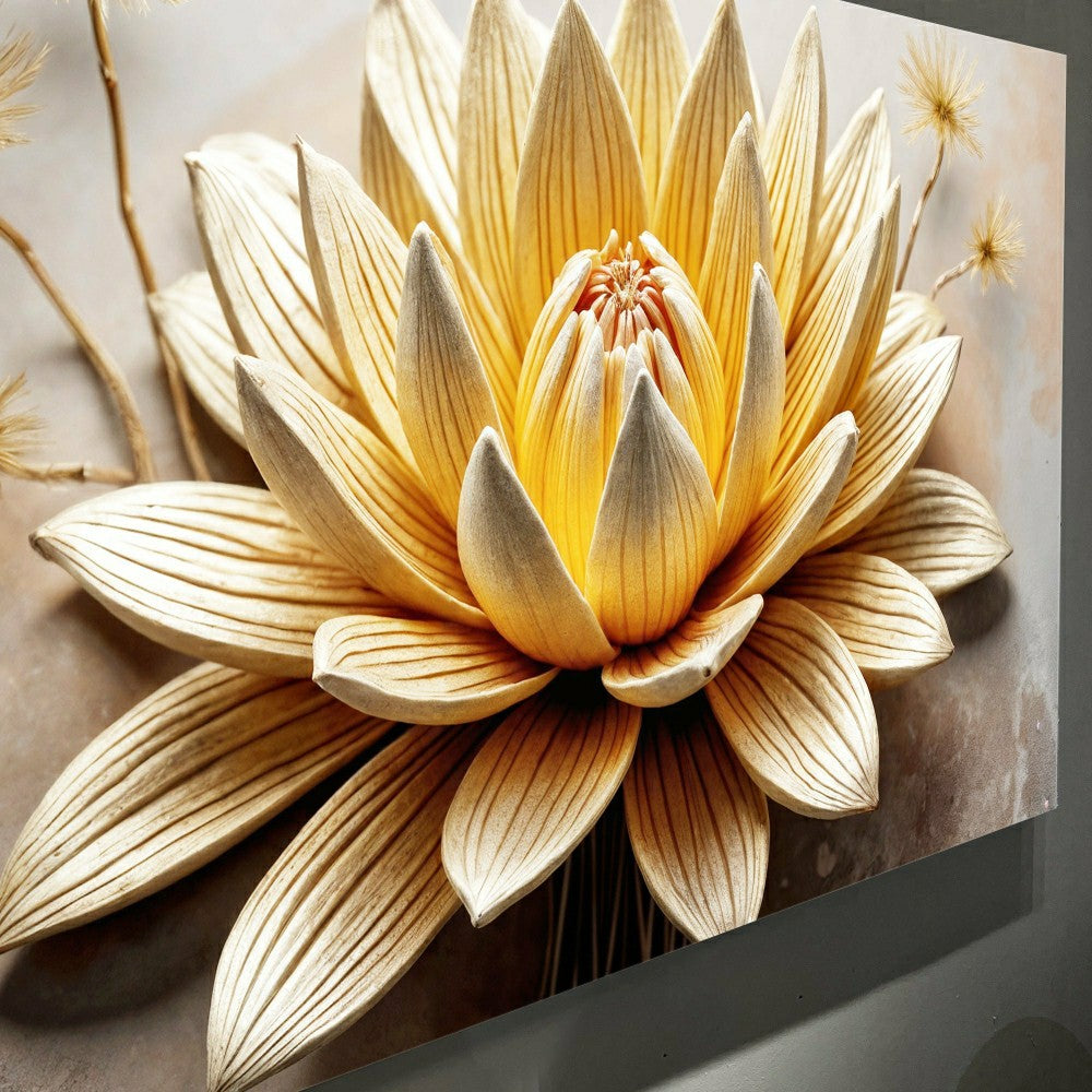 Golden Lotus Minimalist Abstract Wall Art | Plow & Hearth