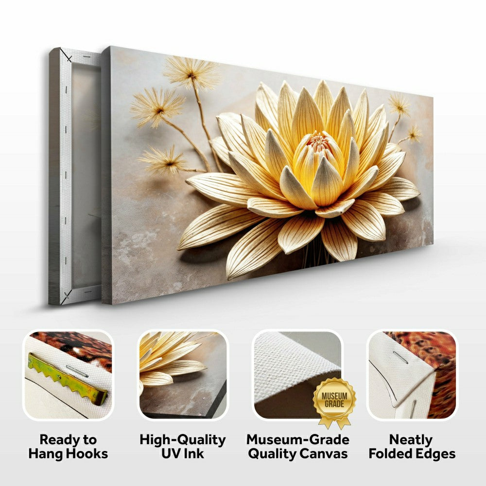Golden Lotus Minimalist Abstract Wall Art | Plow & Hearth