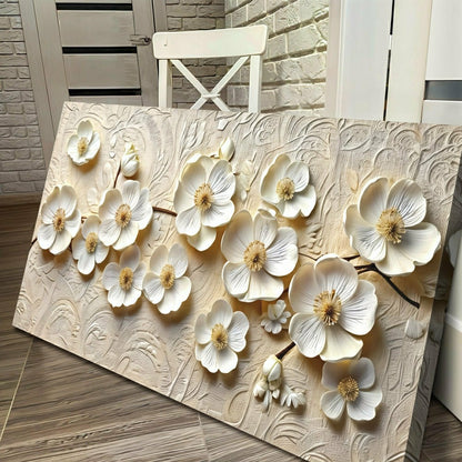 White Blossom Serenade Impasto Wall Art | Plow & Hearth