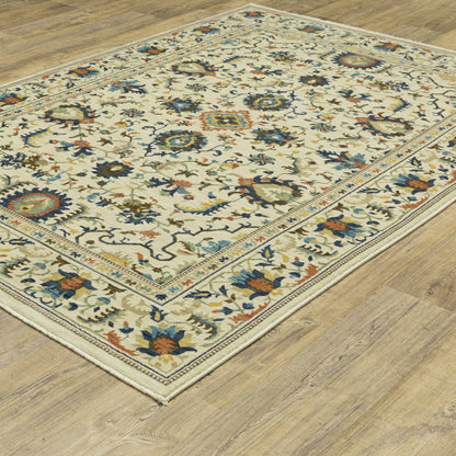 Indoor/Outdoor Clover Hill Border Polypropylene Rug, 9'10" x 12'10" | Plow & Hearth