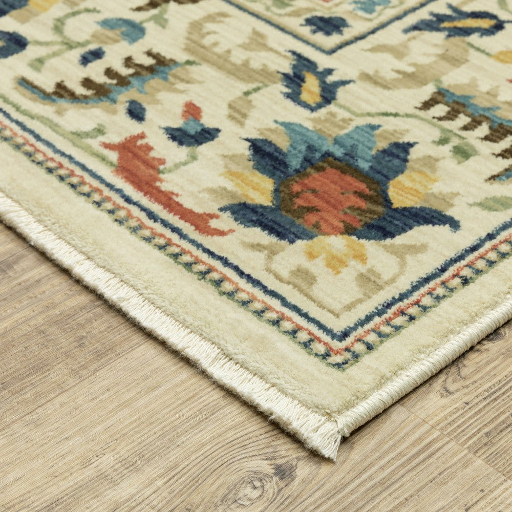 Indoor/Outdoor Clover Hill Border Polypropylene Rug, 9'10" x 12'10" | Plow & Hearth