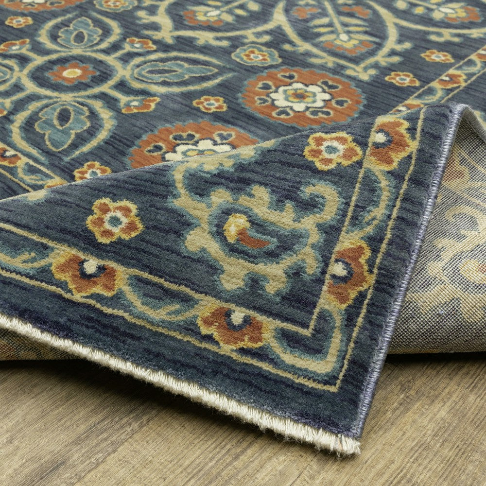 Indoor/Outdoor Clover Hill Border Polypropylene Rug, 6'7" x 9'6" | Plow & Hearth