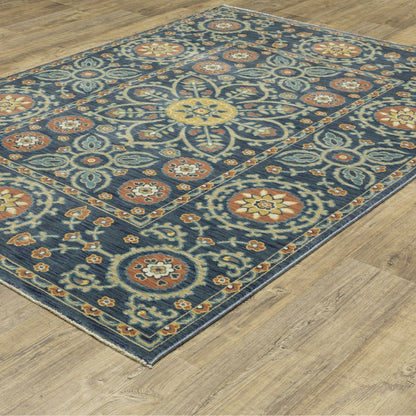 Indoor/Outdoor Clover Hill Border Polypropylene Rug, 6'7" x 9'6" | Plow & Hearth