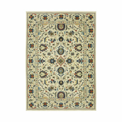 Indoor/Outdoor Clover Hill Border Polypropylene Rug, 6'7" x 9'6" | Plow & Hearth