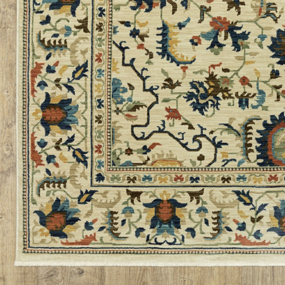 Indoor/Outdoor Clover Hill Border Polypropylene Rug, 3'3" x 5' | Plow & Hearth