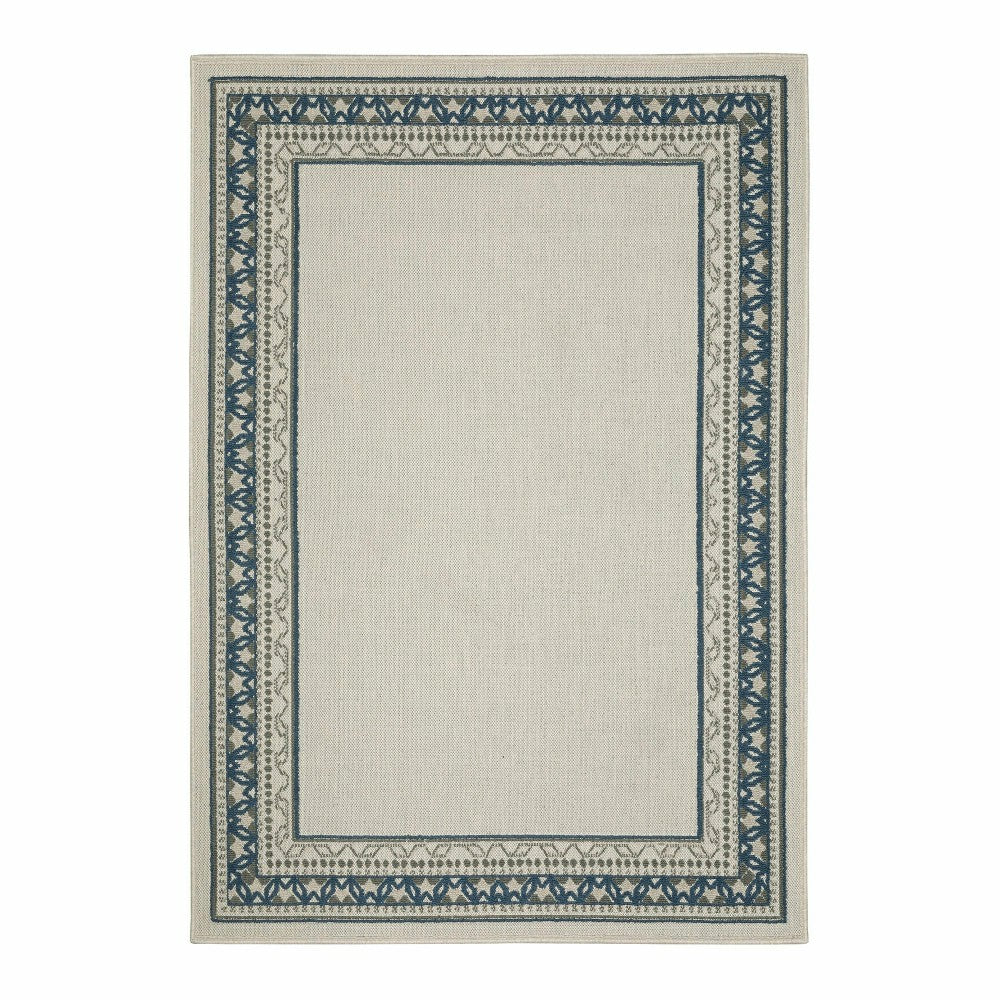 Indoor/Outdoor York Border Polypropylene Rug, 6'7" x 9'2" | Plow & Hearth