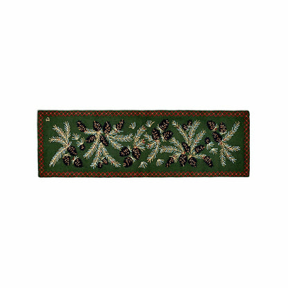 Pine Cone Hand-Hooked Wool Hearth Runner, 2'5" x 8' | Plow & Hearth