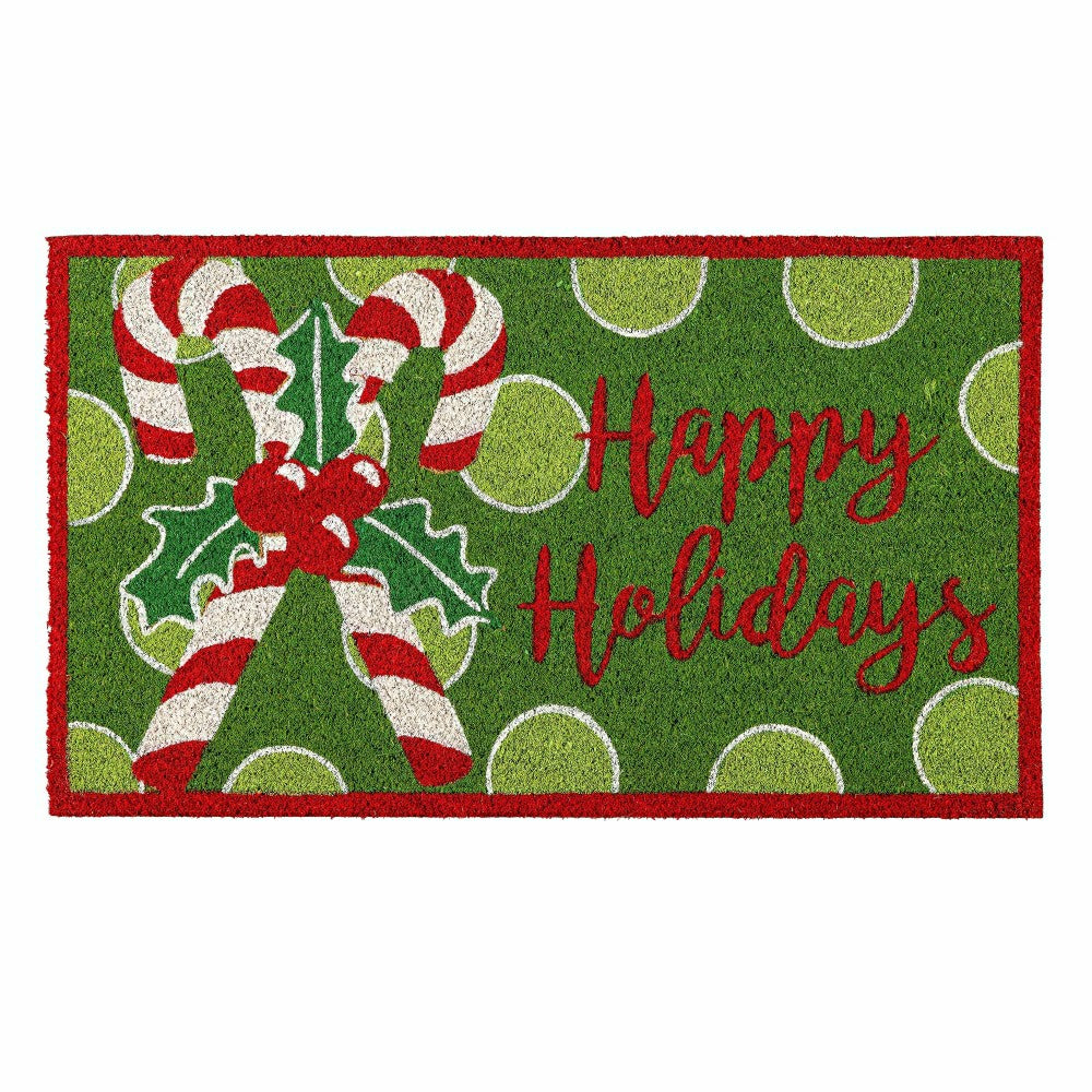 Candy Cane Coir Mat | Plow & Hearth