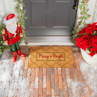 Merry & Bright Floral Pattern Coir Mat | Plow & Hearth