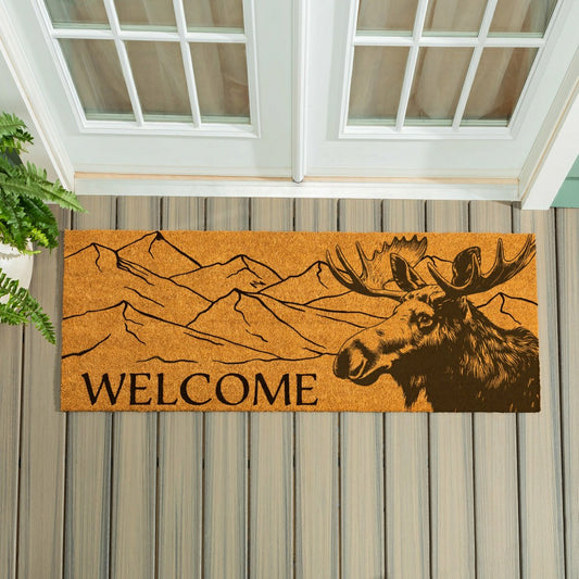 EG Studio Northwoods Line-Art Style PNW Animal Icons Coir Mat (60x24) | Plow & Hearth