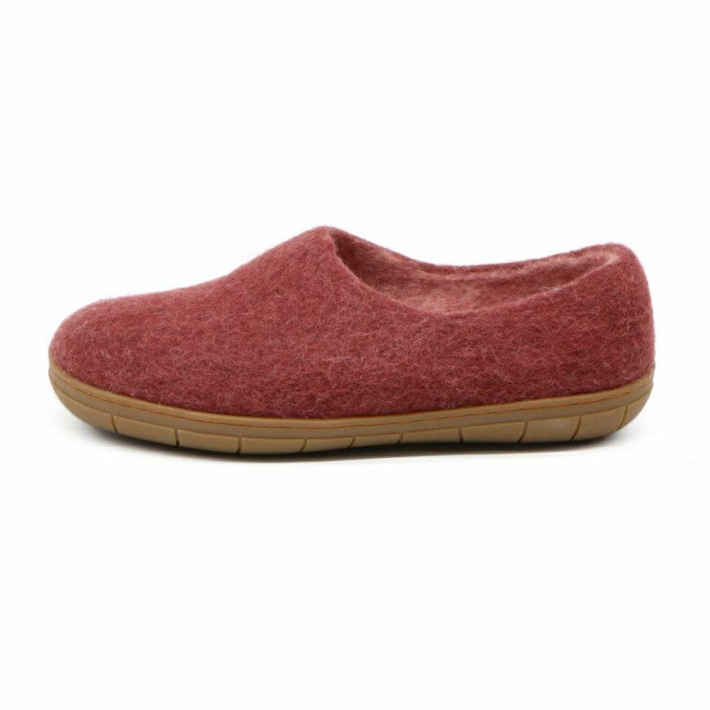 Womens Victoria Wool House Shoe with Rubber Sole | Plow & Hearth