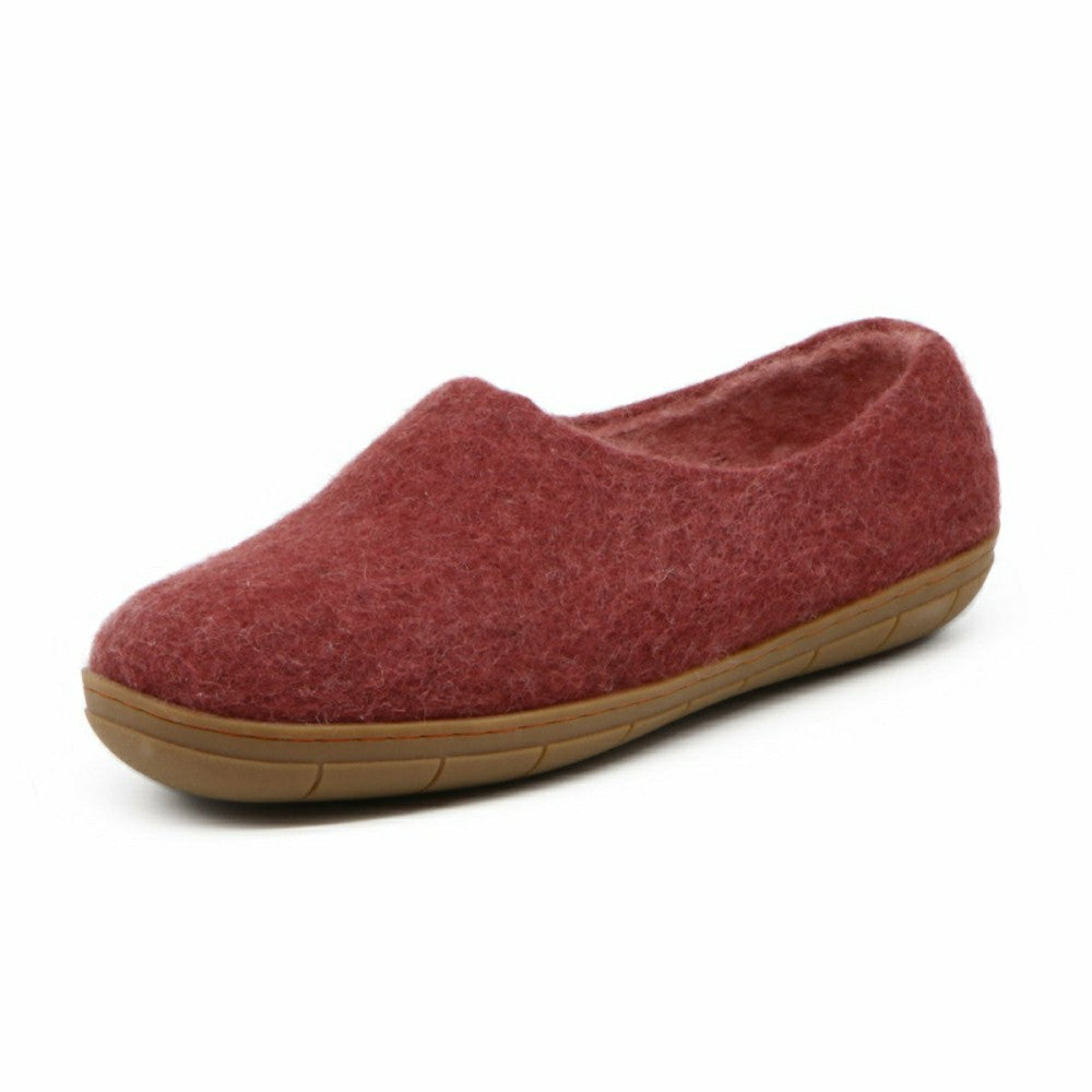 Womens Victoria Wool House Shoe with Rubber Sole | Plow & Hearth