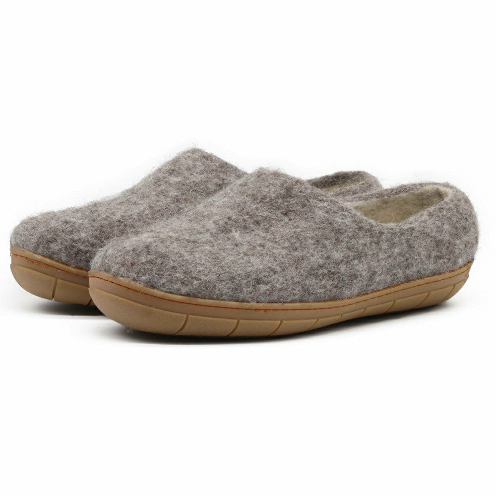 Womens Victoria Wool House Shoe with Rubber Sole | Plow & Hearth