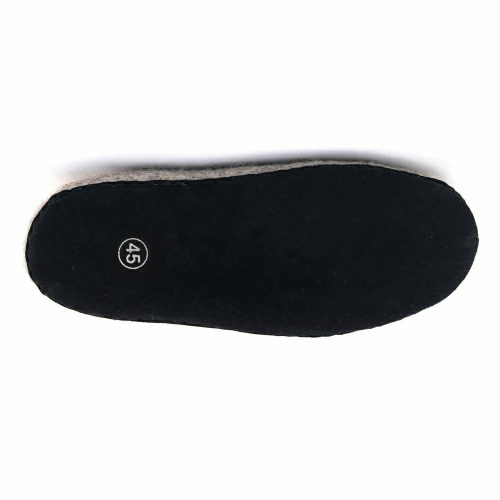 Mens Newport Noir Wool House Shoe | Plow & Hearth