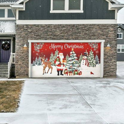 Merry Christmas Double Car Garage Door Cover | Plow & Hearth