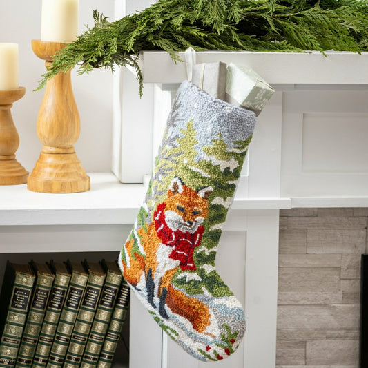 Snow Fox Hook Stocking | Plow & Hearth