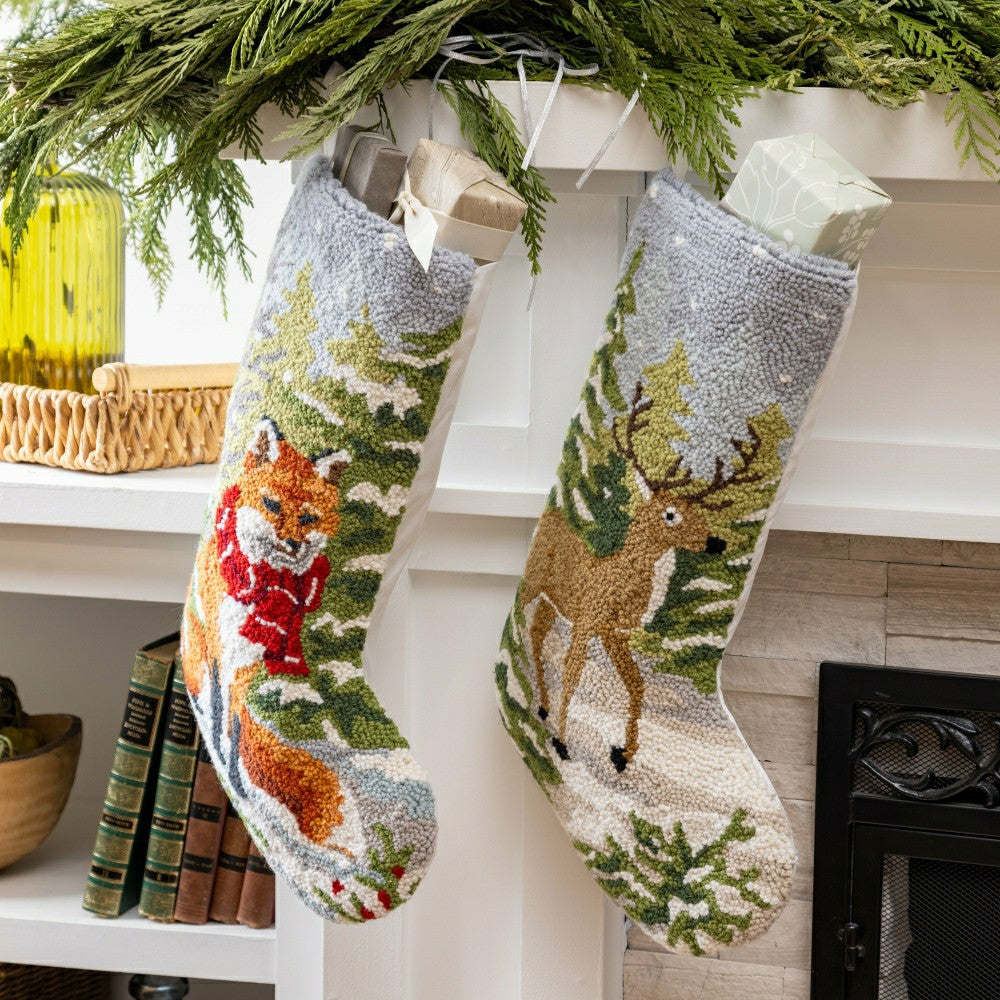 Snow Fox Hook Stocking | Plow & Hearth