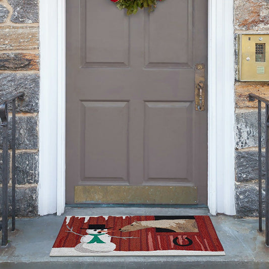Indoor/Outdoor Hand-Hooked Horsing Around Accent Rug, 20" x 30" | Plow & Hearth