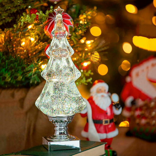 Lighted Water Globe Christmas Tree Table Décor | Plow & Hearth