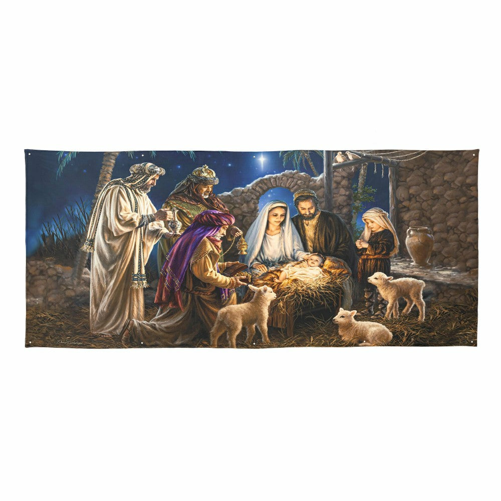 The Savior Is Born Premium Double Garage Door Cover | Plow & Hearth