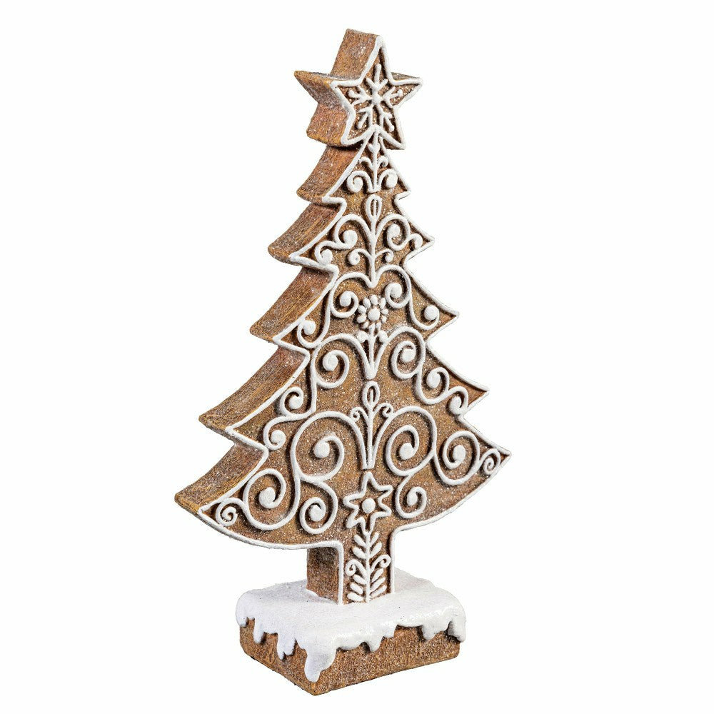 Sugar & Stripes Bright Table Décor Resin Gingerbread Tree, Set of 2 | Plow & Hearth