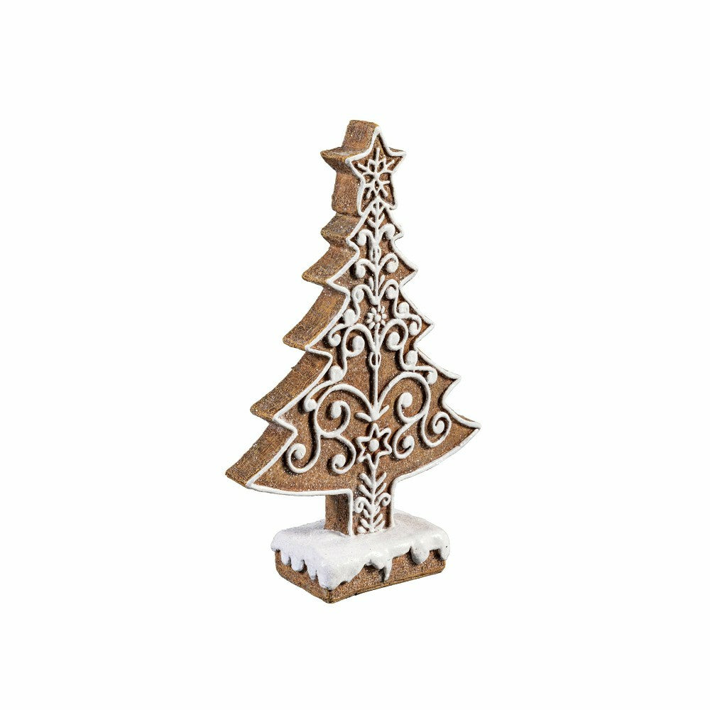Sugar & Stripes Bright Table Décor Resin Gingerbread Tree, Set of 2 | Plow & Hearth