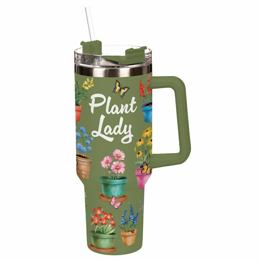 Cottage Garden Tumbler Trenta Cup Double Wall Stainless Steel, Plant L | Plow & Hearth