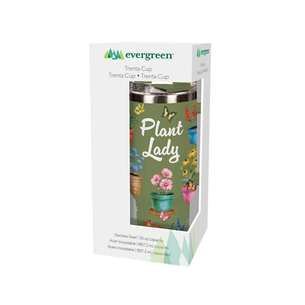 Cottage Garden Tumbler Trenta Cup Double Wall Stainless Steel, Plant L | Plow & Hearth