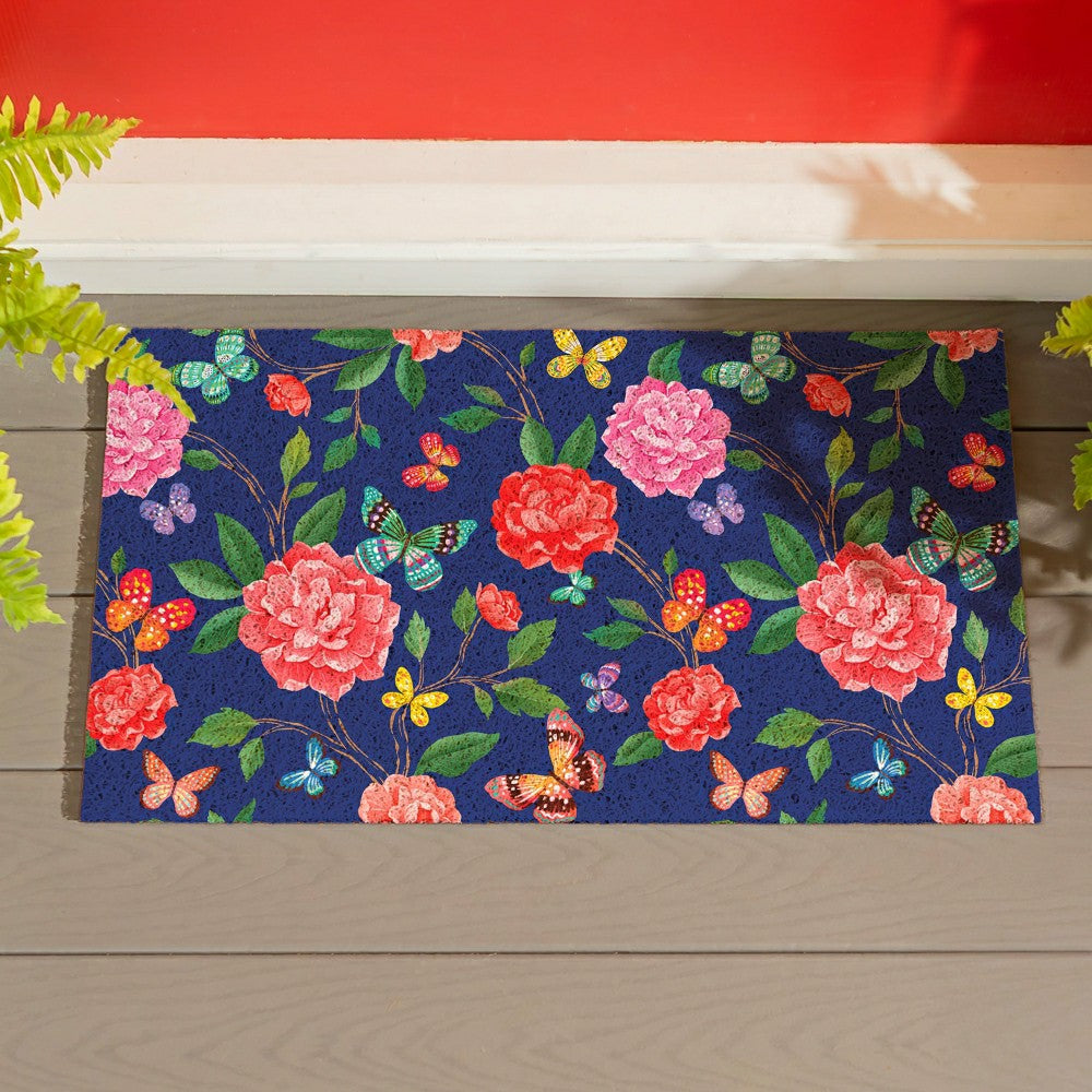 EG Studio Home Coordinates Roses PVC Mat, 28x16 | Plow & Hearth