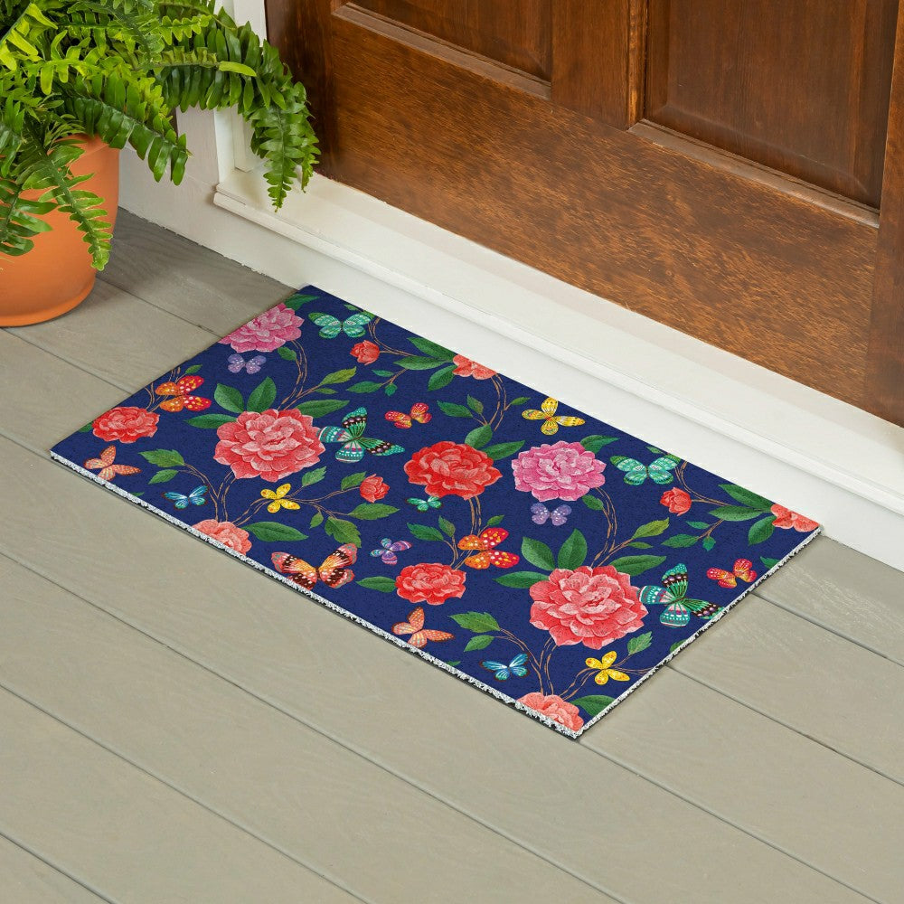 EG Studio Home Coordinates Roses PVC Mat, 28x16 | Plow & Hearth