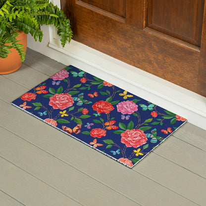 EG Studio Home Coordinates Roses PVC Mat, 28x16 | Plow & Hearth