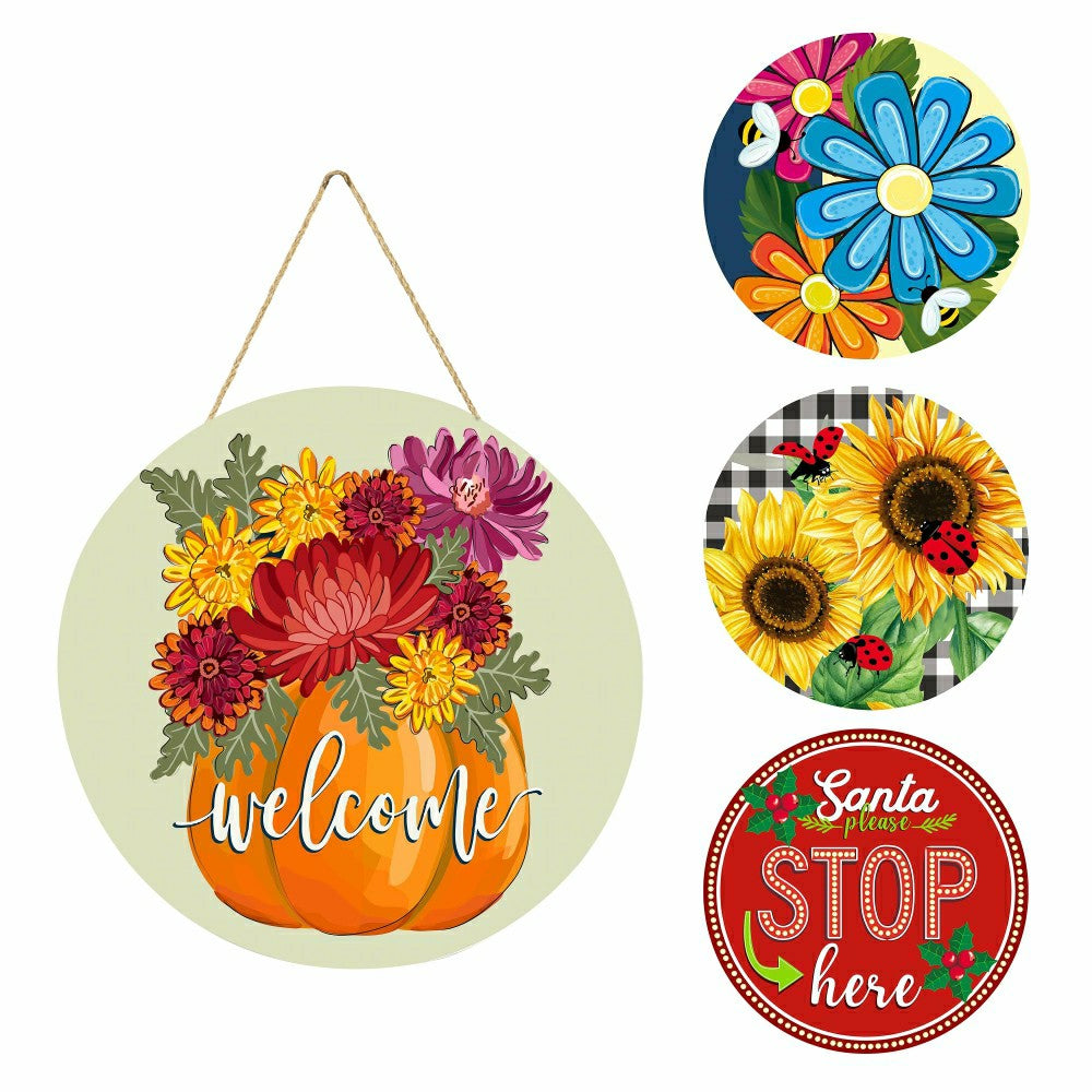 Vibrant Blooms and Holiday Cheer, 4-Season Interchangeable Door Decor  | Plow & Hearth