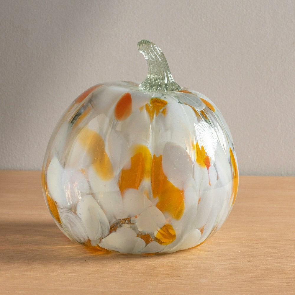 Large Recycled Glass Pumpkin | Plow & Hearth