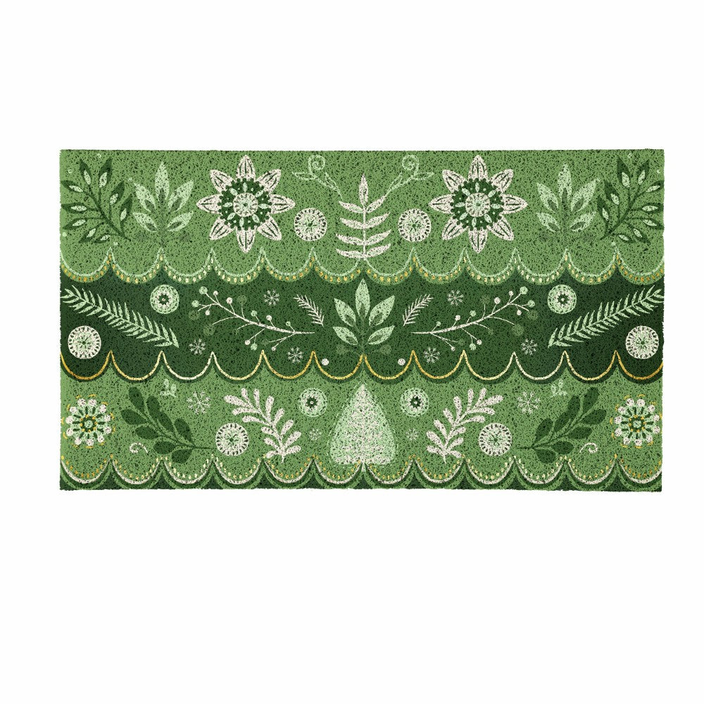 Shades of Green Scandi PVC Trapper Mat, 28"x16" | Plow & Hearth