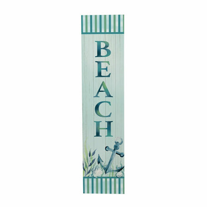 Blue Coastal Garden Decor, Porch Leaner, "BEACH", 10.75" L x 46" H | Plow & Hearth